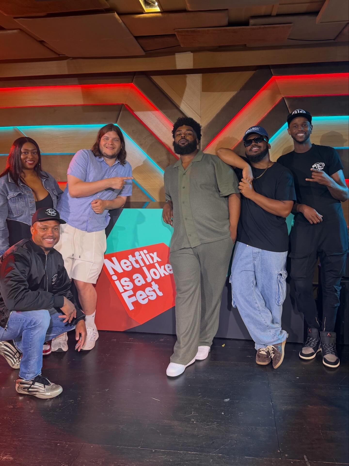 Khairy Creek with fellow comedians at the Netflix Is A Joke Fest